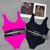 2025 Letter Stretch Band Casual Bikini Set Beach Bra Panties Set Comfort Sports Bikini Beach Vacation Swimwear 1