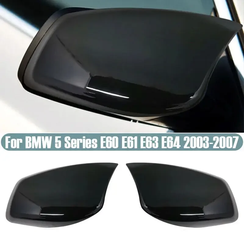 

For BMW 5 Series E60 E61 E63 E64 2003-2007 Car Rearview Side Mirror Cover Wing Cap Sticker Exterior Door Case Trim Carbon Fiber
