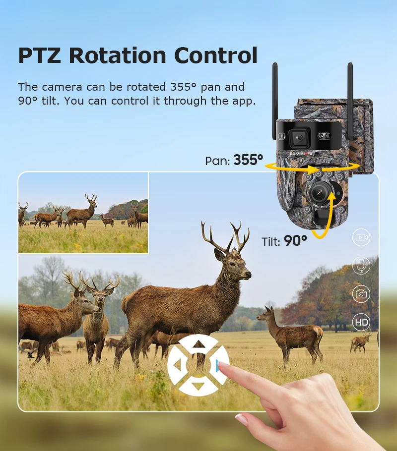 6K 12MP 4G Solar Hunting Trail Camera 60X ZOOM Wireless Outdoor Wildlife Camera