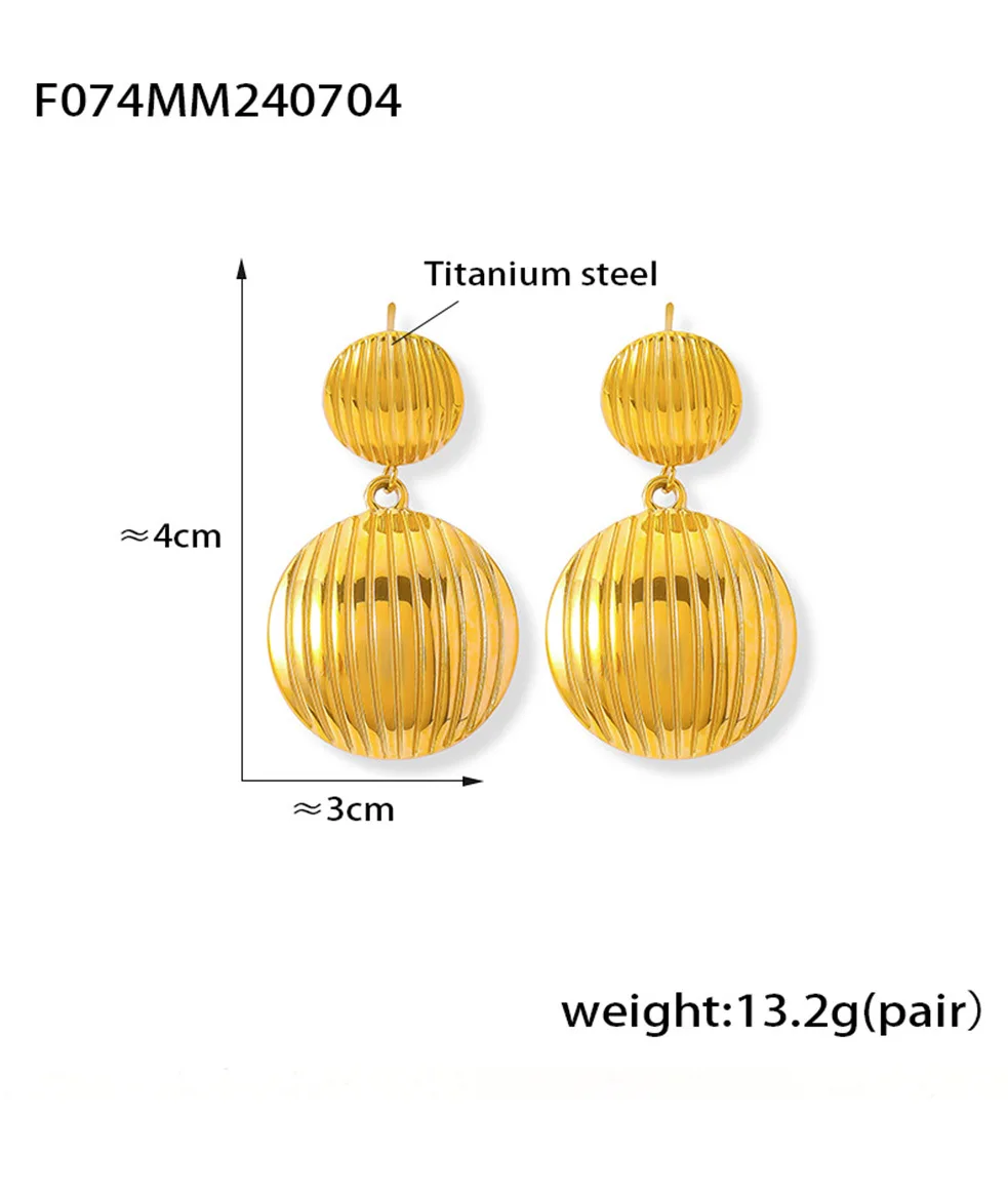 Neue Edelstahl-Ohrringe mit Goldüberzug für Damen, Einfache Doppelkreis-Design Luxus-Ohrringe, Schmuck-Accessoires für Frauen – Detail 4