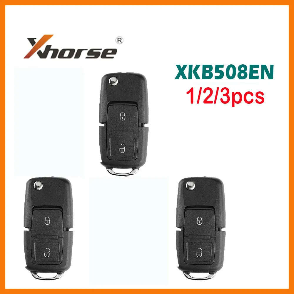 

1/2/3pcs XHORSE Car Remote Key XKB508EN Wire Universal Remote Key B5 Style 2 Buttons for VVDI Key Tool VVDI2 English Version