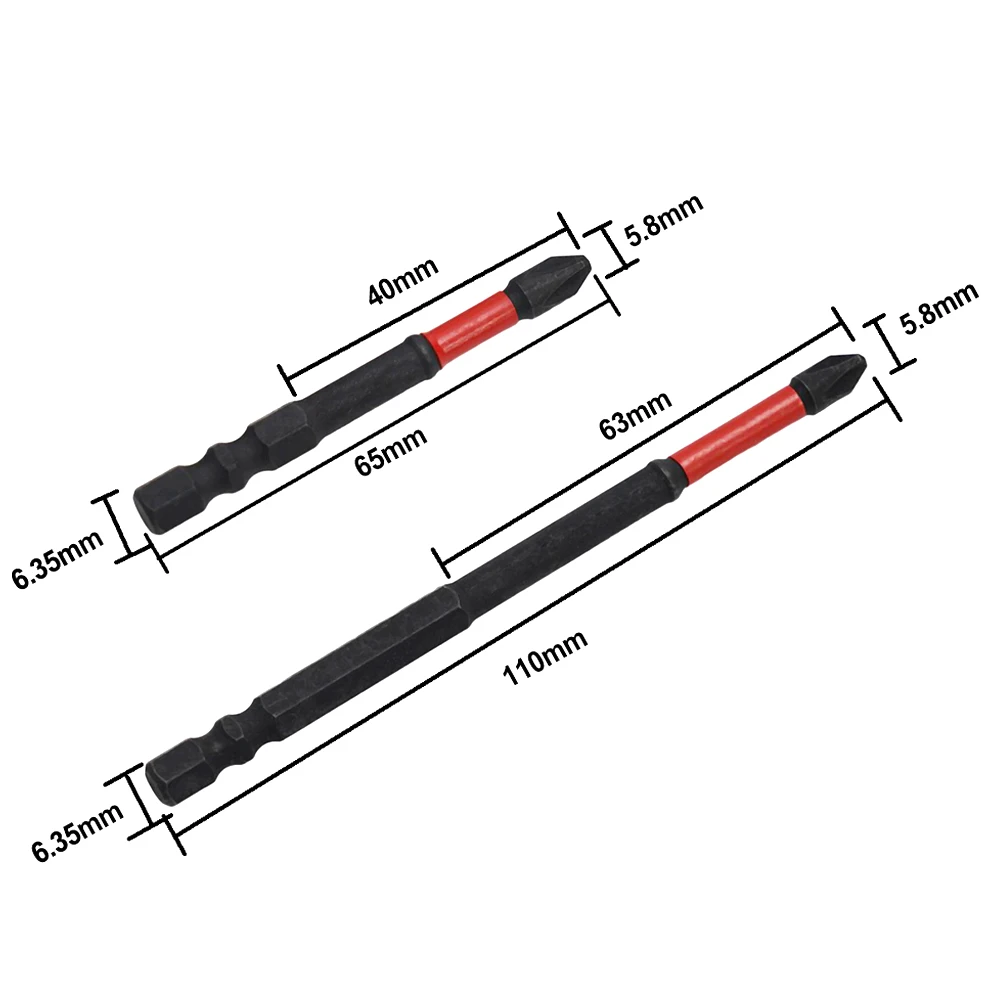 

FPH2 65mm 110mm Magnetic Electrician Special Slotted Cross Screwdriver Bit Sandblasting Anti-rust Bit For Circuit Breakers