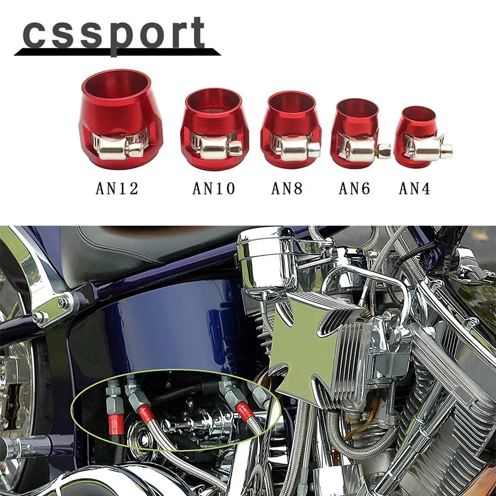 AC PERFORMANCE -8 AN Silver Aluminum Olive Insert - 5 Pack For AN8 PTFE Teflon Fuel Line Hose Ends