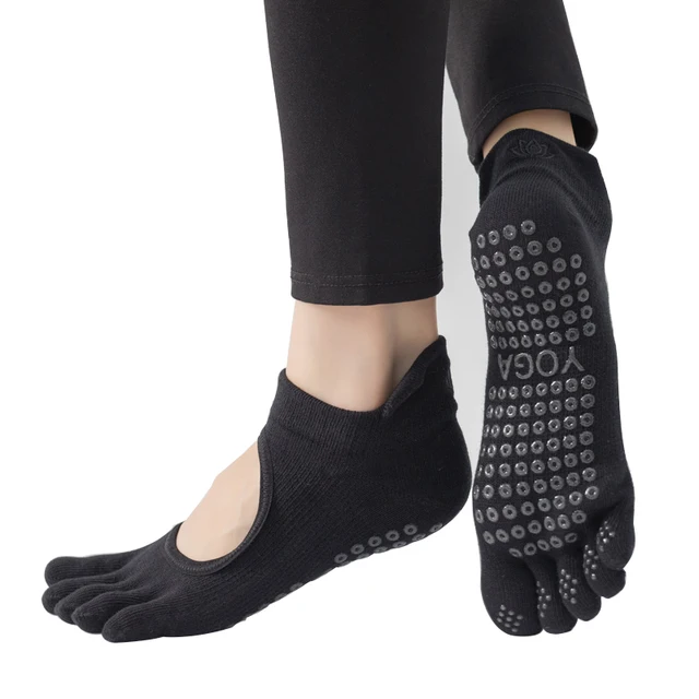 Ladies Breathable Yoga Socks with Grips Non-Slip Five Finger Pilates Socks for Women Backless Ballet Dance Fitness Toe Socks Ladies Breathable Yoga Socks with Grips Non-Slip Five Finger Pilates Socks for Women Backless Ballet Dance Fitness Toe Socks