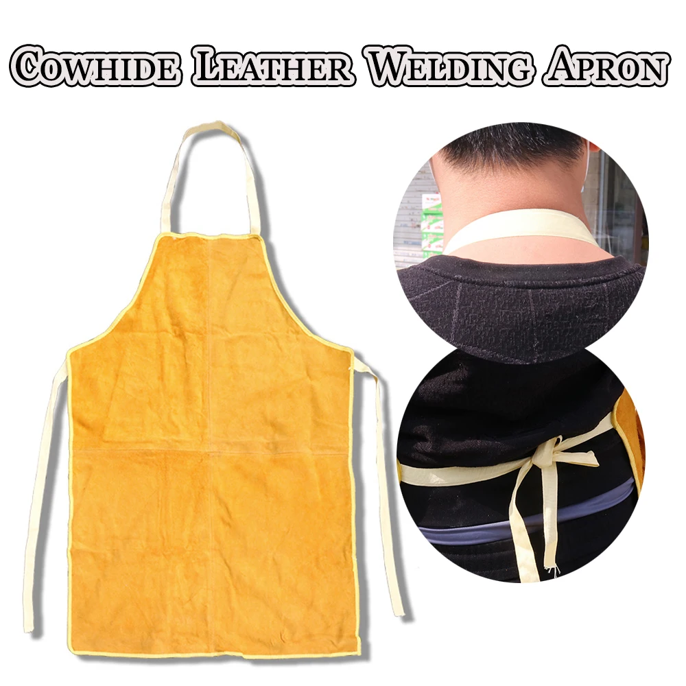 

Welding Apron Professional Leather Cowhide Welder Anti-scalding Protect Cloth Carpenter Blacksmith Garden Clothing Working Apron