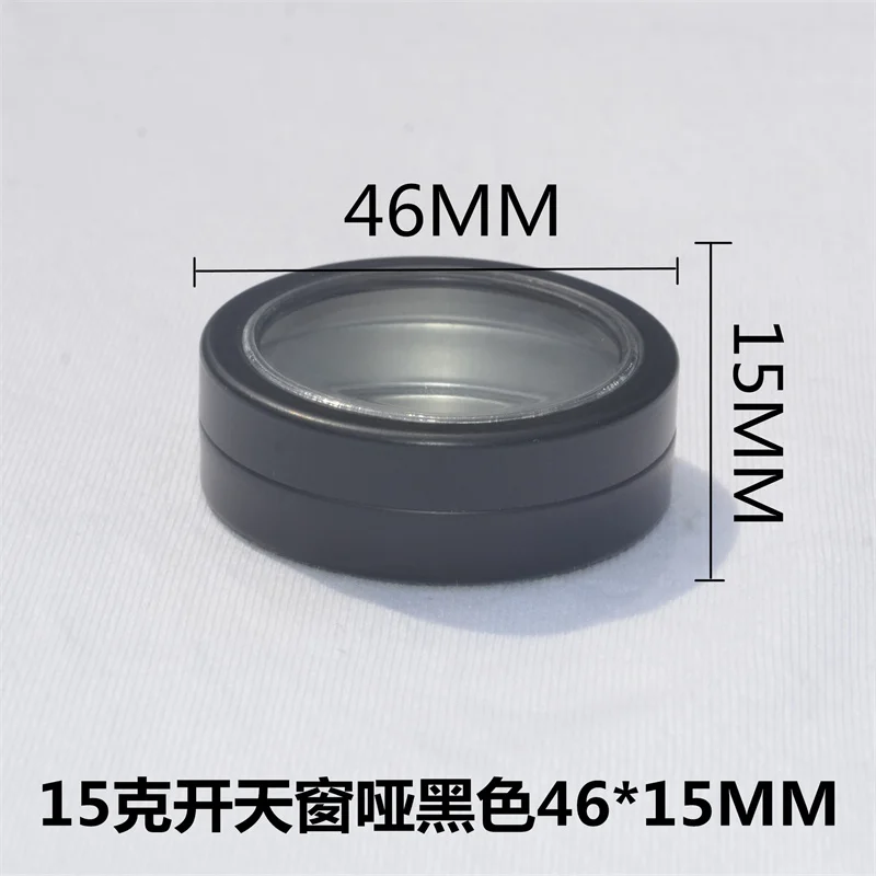 

300 X Mimi 15 мл неглубокая круглая черная алюминиевая банка с прозрачными крышками, пустые жестяные контейнеры, косметические банки вечерние банки для вечеринок, сувениры, банки