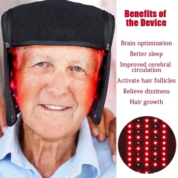 LED Red Light Therapy Hat For Hair Growth Red & Infrared Light Hair Growth Cap For Hair Loss Promote Hair Fast Regrow Care Cap