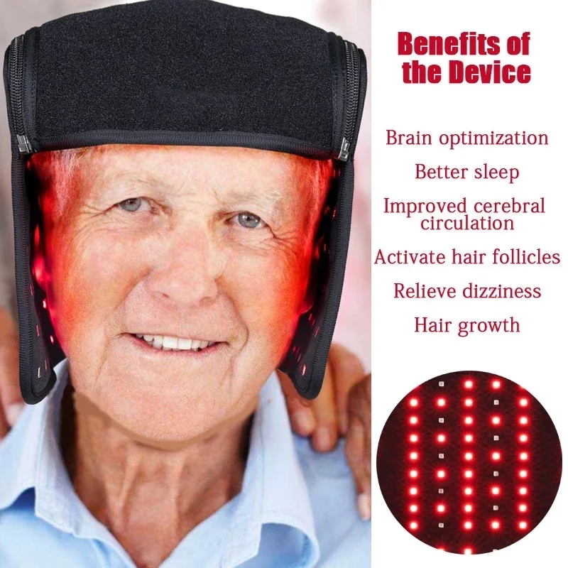 LED Red Light Therapy Hat for Hair Growth Red & Infrared Light Hair Growth Cap for Hair Loss