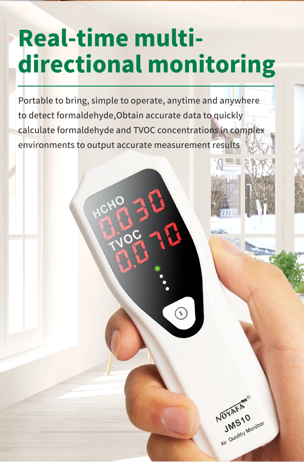 NOYAFA JMS10 Air Quality Monitor HCHO TVOC Gas Formaldehyde Monitor Tester For C