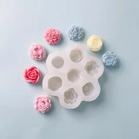 7Pcs Flower Silicone Molds 3D Rose Peony Chocolate Cake Baking Mold Handmade Candle Soap Gypsum Resin Handicraft Making Tools
