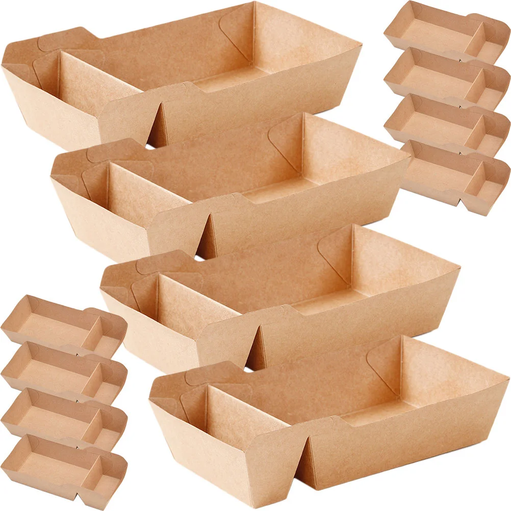 

Food Paper Trays Boats Snack Nacho Fried Serving Container Takeaway Boxes French Basket Containers Tray Box Disposable Dog Hot