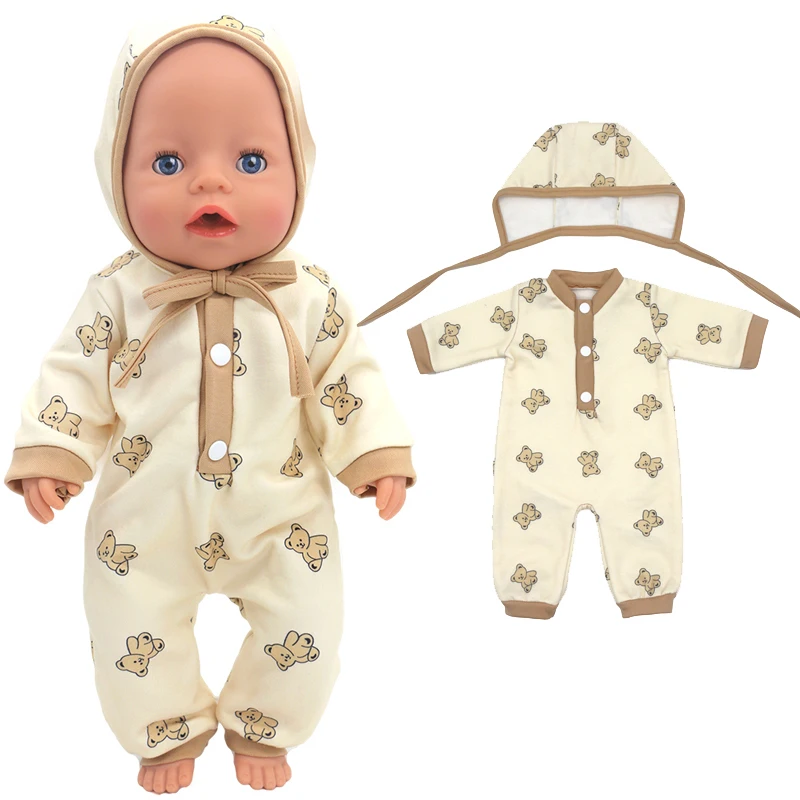 Doll Winter Clothes Fits for 17 Inch Baby Doll Kitty Outfit Set for 40cm Reborn Baby Doll Coat Hoodie Suit for Toy Wear