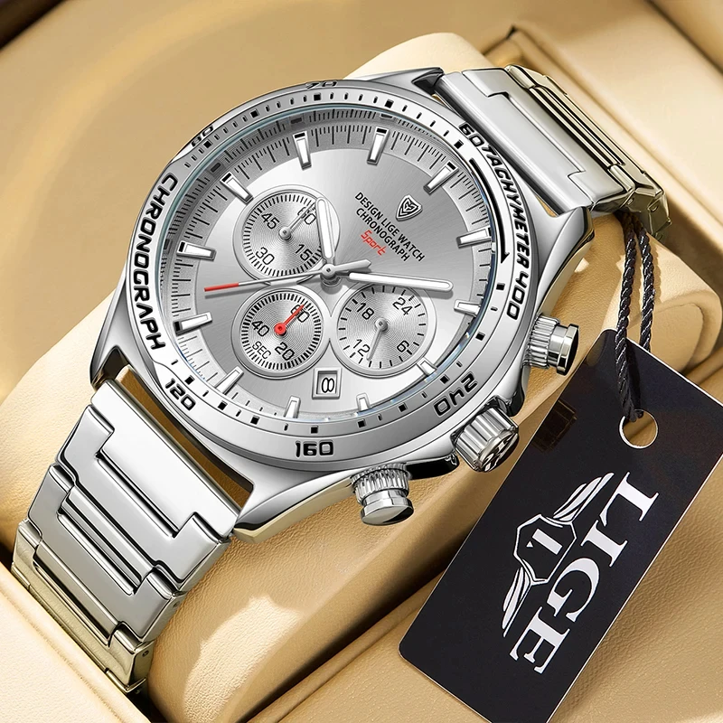 Lige - Men's Luxury Quartz Waterproof Watch, Unique Design, High Quality, Original_voghion.com