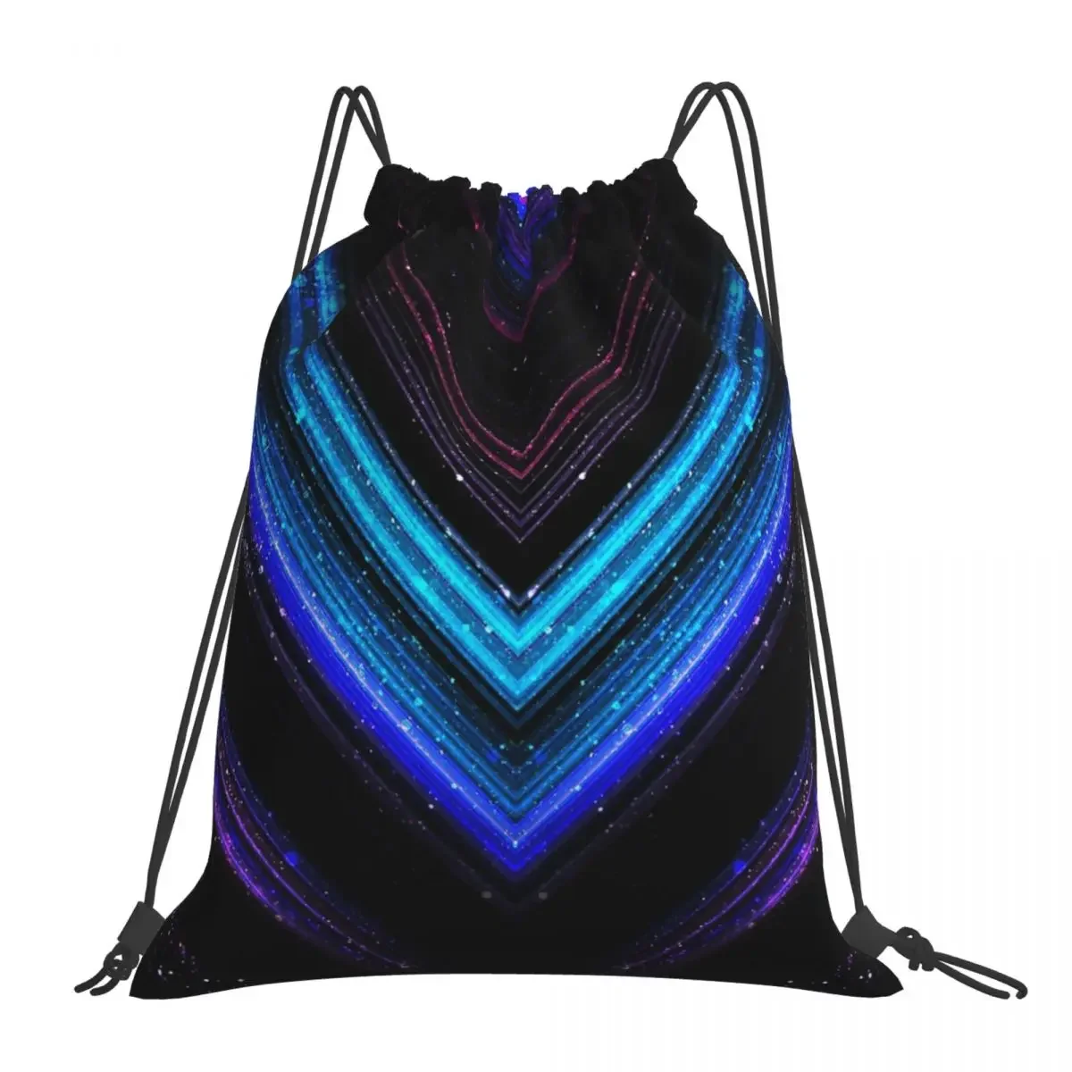 

Sparkly Galaxy Chevron Lines Faux Sparkles Backpacks Casual Portable Drawstring Bags Shoes Bag BookBag For Man Woman Students