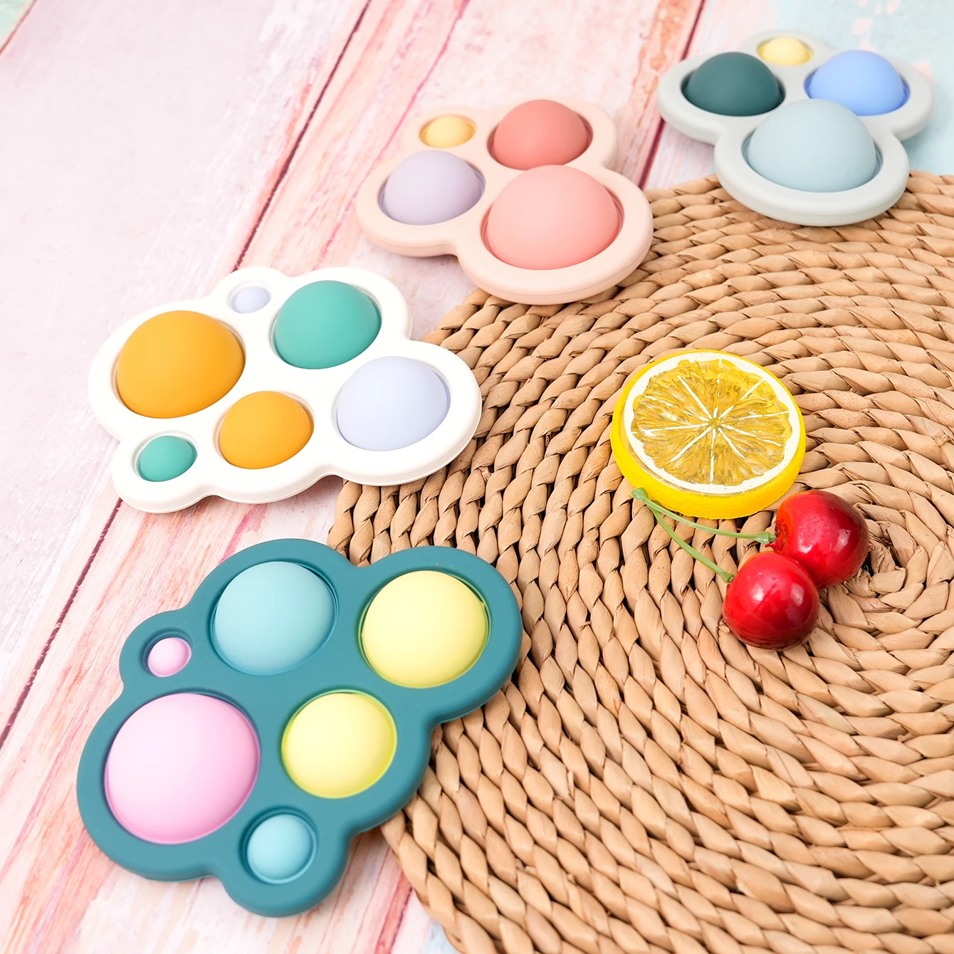 Color Kids Baby Silicone Teether Toy BPA Free Baby Teether Toy Baby Oral Care Chewing Toy Baby Stuff Squeezable Baby Accessories