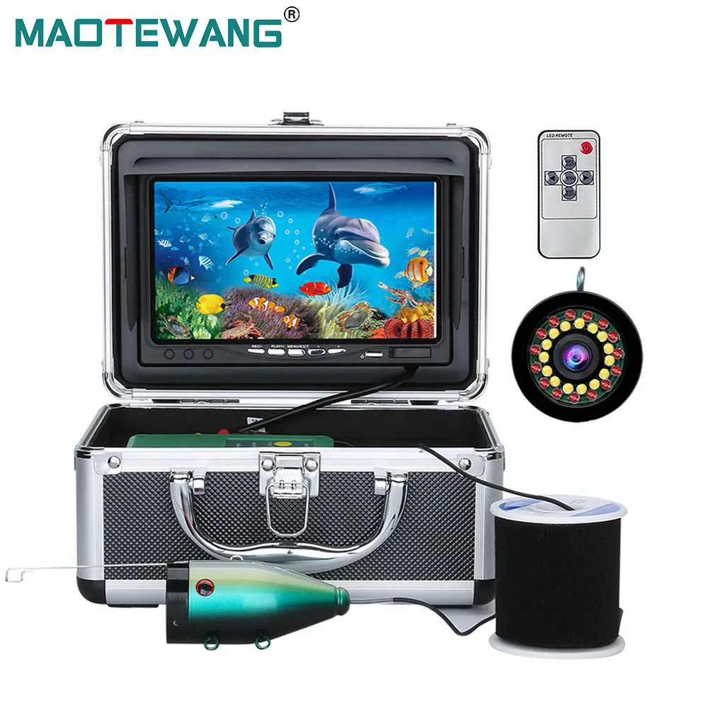 MAOTEWANG HD 1080P 7inch Fish Finder Underwater Fishing Camera 15pcs White LEDs+15pcs Infrared Lamp 15M/30M Camera For Ice fish finder