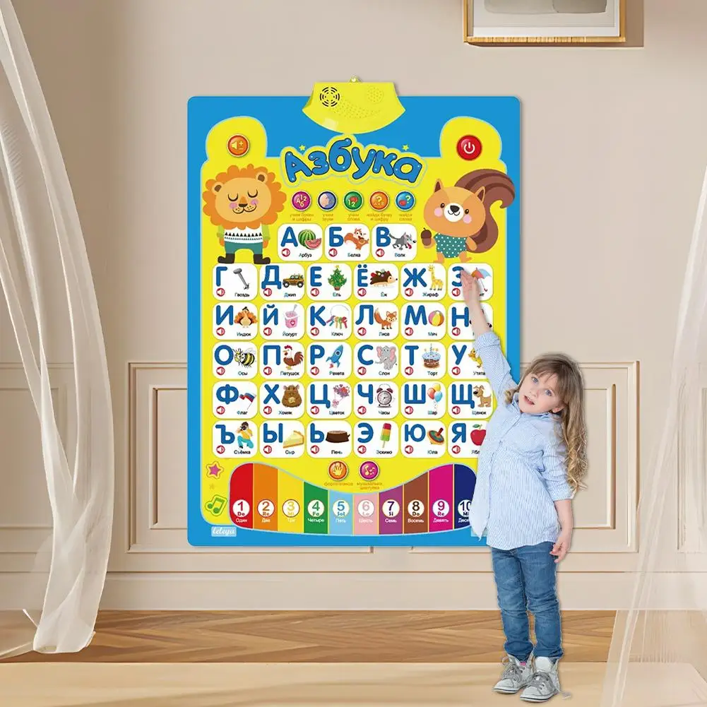 Russisches elektronisches interaktives Alphabet-Wandkarte, sprechendes ABC 123s-Musik-Lernposter, pädagogisches Alphabet-Diagramm für Vorschulkinder – Detail 5