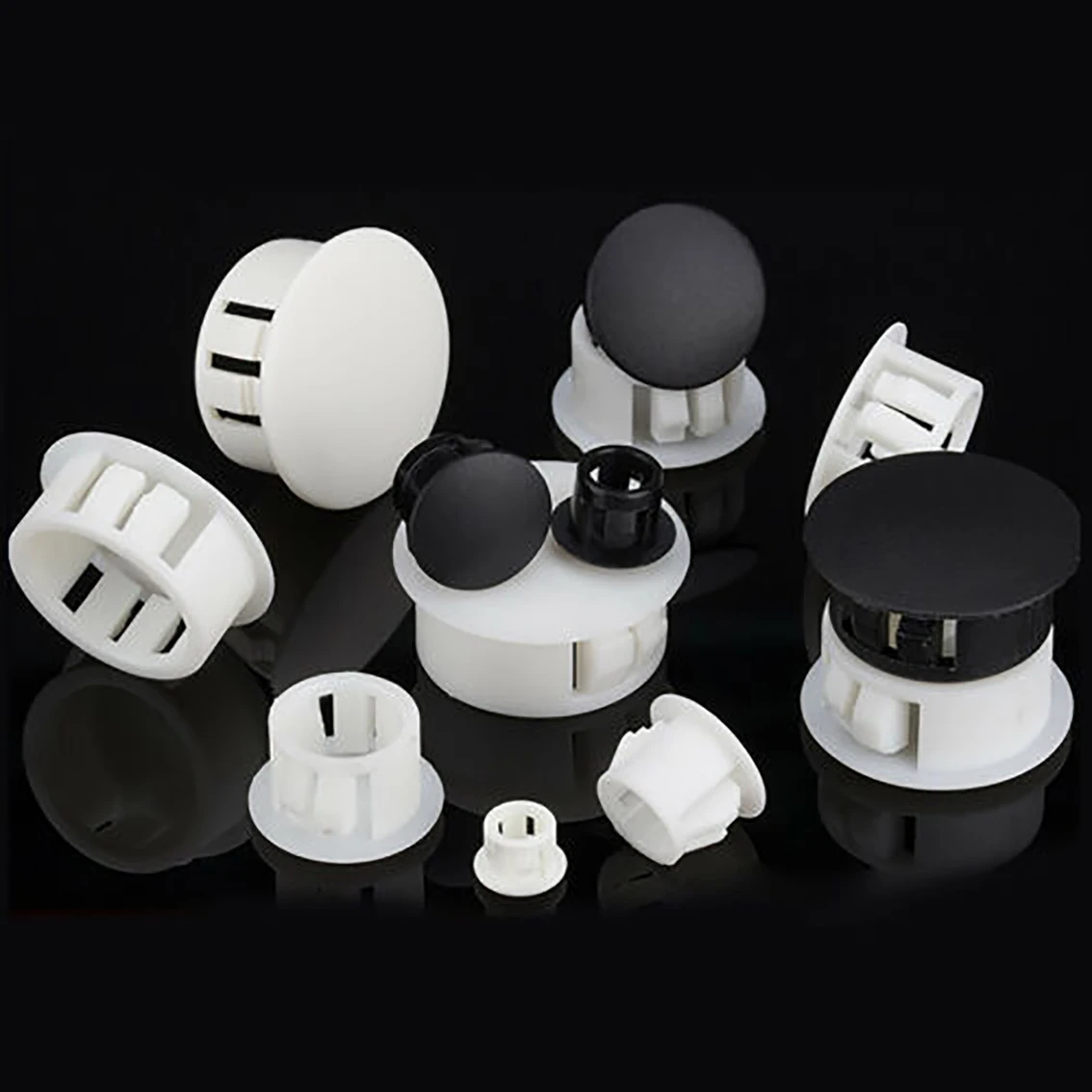 Plastic Plugs Rubber End Cap 5mm 8mm 10mm 13mm-50mm Black/White Nylon Round Snap-on Plug Plastic Hole Caps Blanking End Caps Seal Stopper