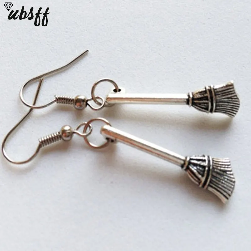 

1 Pairs Witch Magic Broom Dangle Earrings Jewelry Halloween Party Gifts