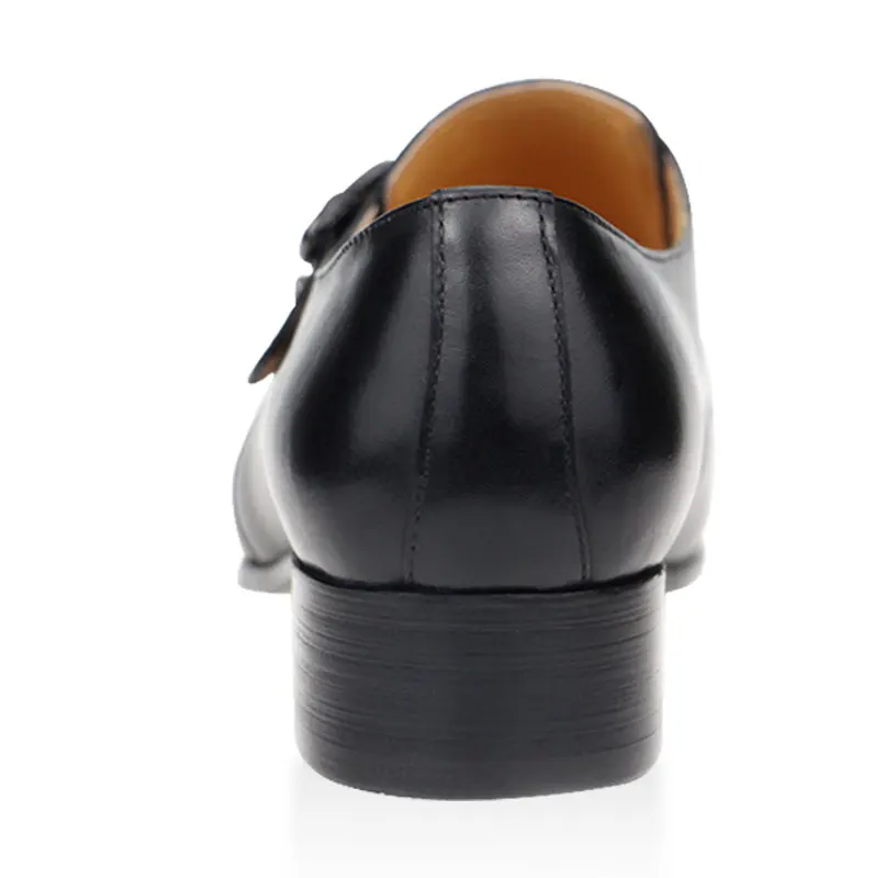 Mens Formal Male Shoe Side Buckle Leather Shoes Pointed Toe Bullock Carving classic style Classic gentleman Formal wear Pointed 6
