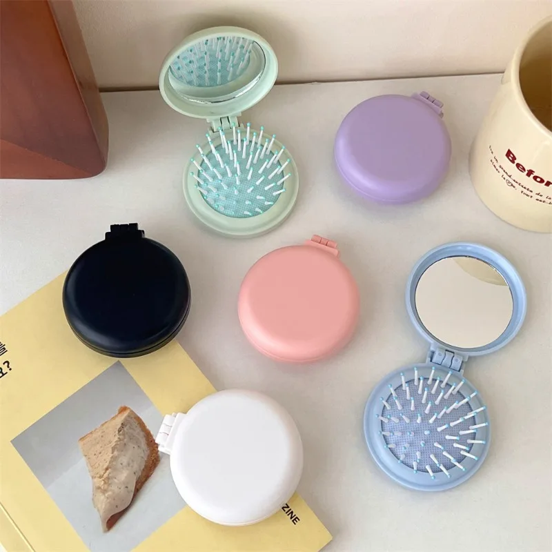 1 Piece Mini Portable Travel Hairbrush Kids Girl Simplicity Solid Color Fashion Massage Comb for Children Hair Accessories