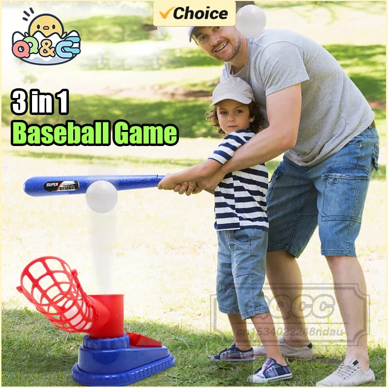 Adjustable Height Baseball Launcher Toy for Kids Outdoor Sport