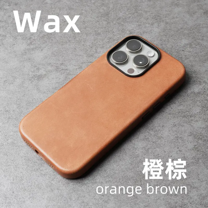 YMW Scratc Crazy Horse Genuine Leather Case for iPhone 16 15 Pro Max Plus 14 13 mini Magnetic PULL-UP Cowhide Phone Cover - Image 15