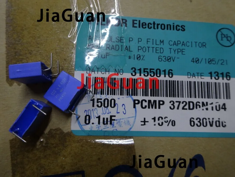 

50PCS NEW BC PILKOR MKP372 0.1uf/630v P10MM blue film capacitor VISHAY 104/630V mkp 372 100nf 630v 104 0.1uf