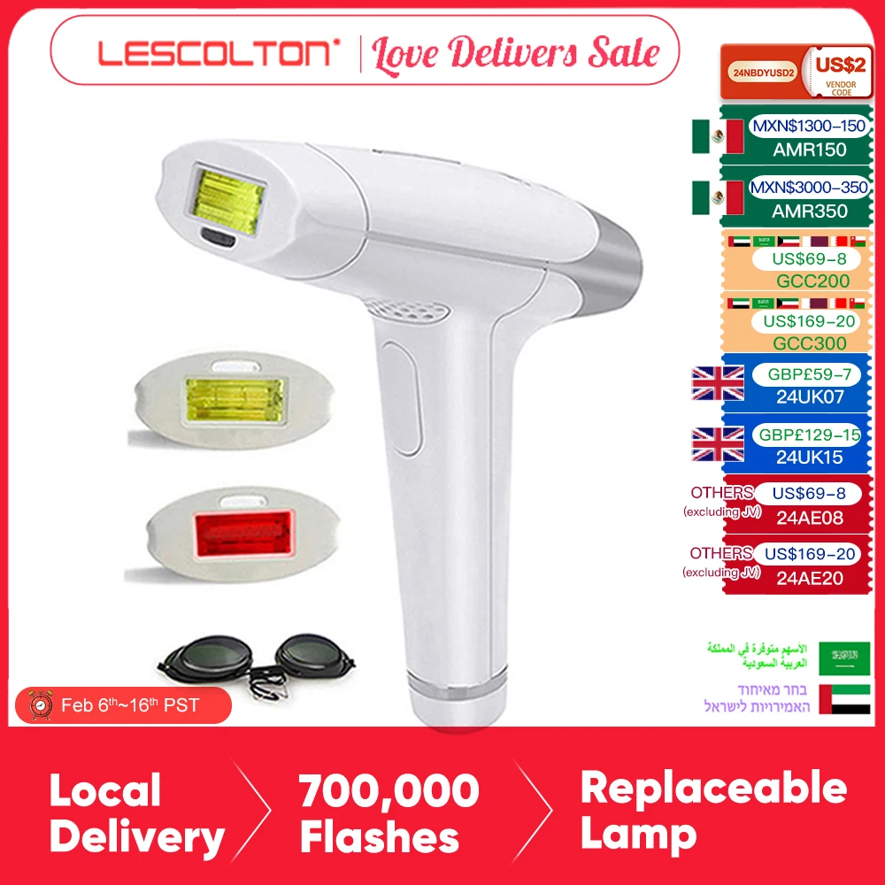 Lescolton 2 In1 Ipl Macchina Per La Depilazione Laser Epilatore Laser Depilazione Permanente Bikini Trimmer Depilatore Elettrico Un Laser