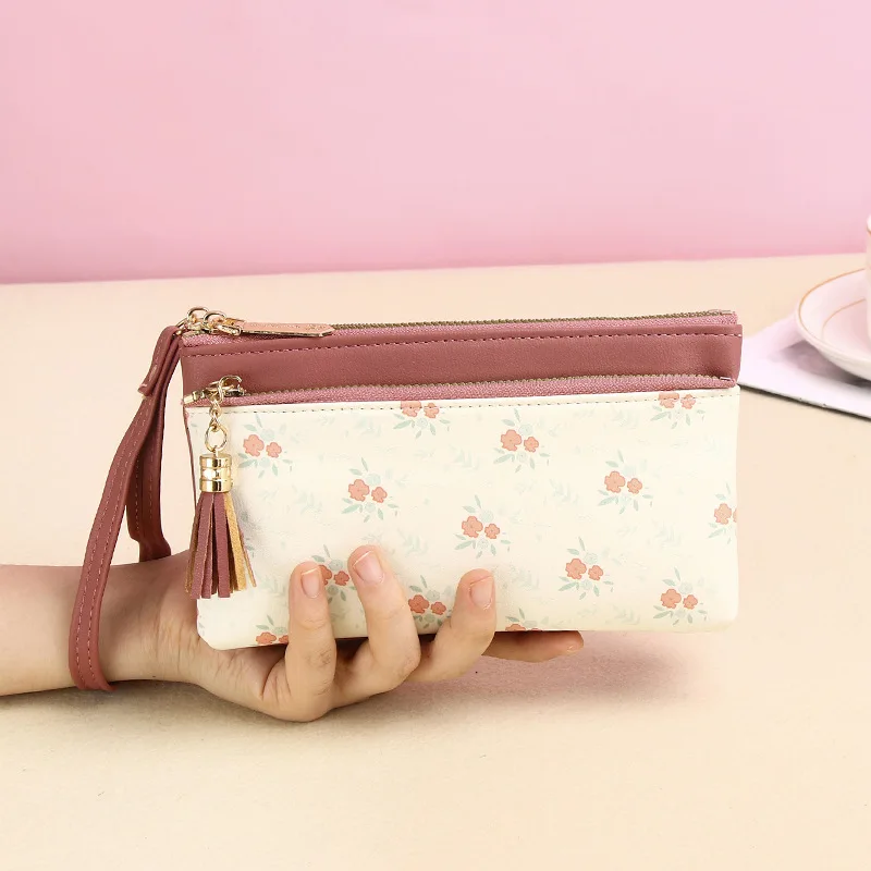 Women Zipper Long Printed Wallet Coin Purses Cards Holder  Large-capacity Handbags Minimalist Bag For Girl