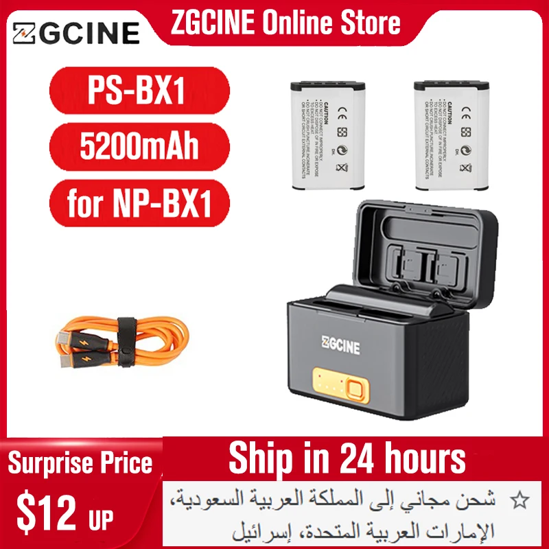 Zgcine Ps-Bx1 Np-Bx1 Batteria Fast Charger Box Batteria Custodia Di Ricarica Intelligente Batteria Ausiliaria Ricaricabile Per Batteria Sony Np-Bx1