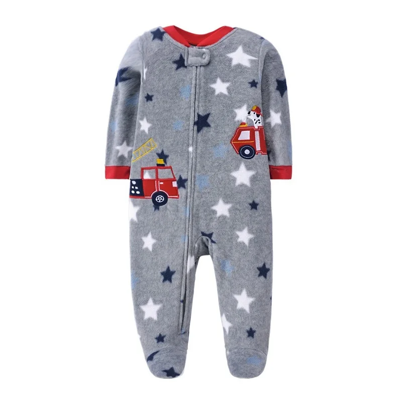 thumbnail image 1 of Newborn Baby Romper 0-12Months 2023 Spring Fall Warm Micro-fleece Infant Unicorn Printed Babe Boy Girl Clothing Jumpsuit Footed, 1 of 5