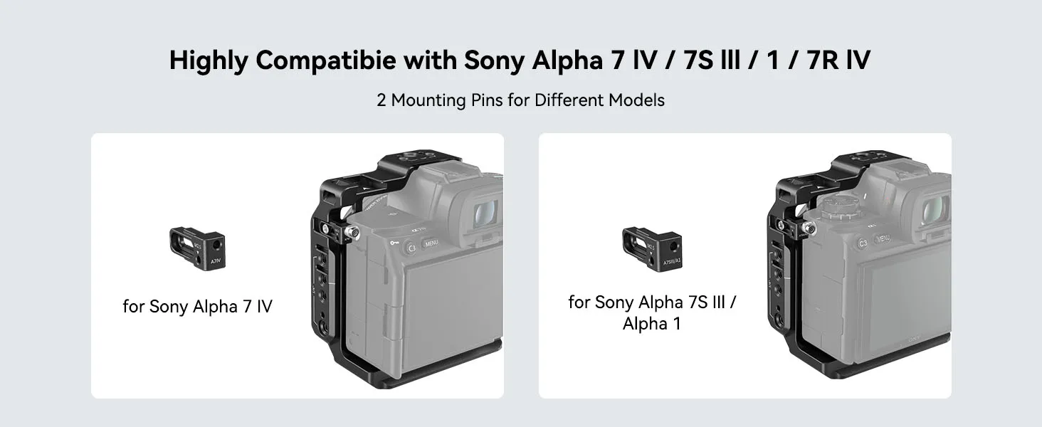 Camera Half Cage for Sony Alpha 7R V/Alpha 7 IV/Alpha 7S III/Alpha 1/Alpha 7R IV