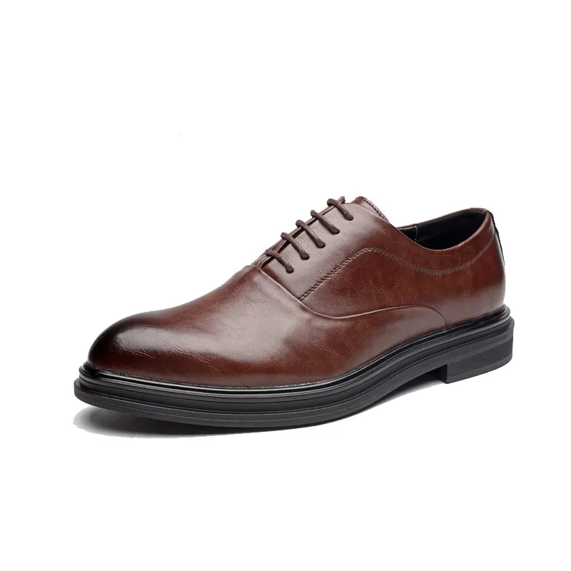 

2023 Handmade Classic Leather Man Oxfords Lace Up Wedding Party Mens Street Style Dress Shoes