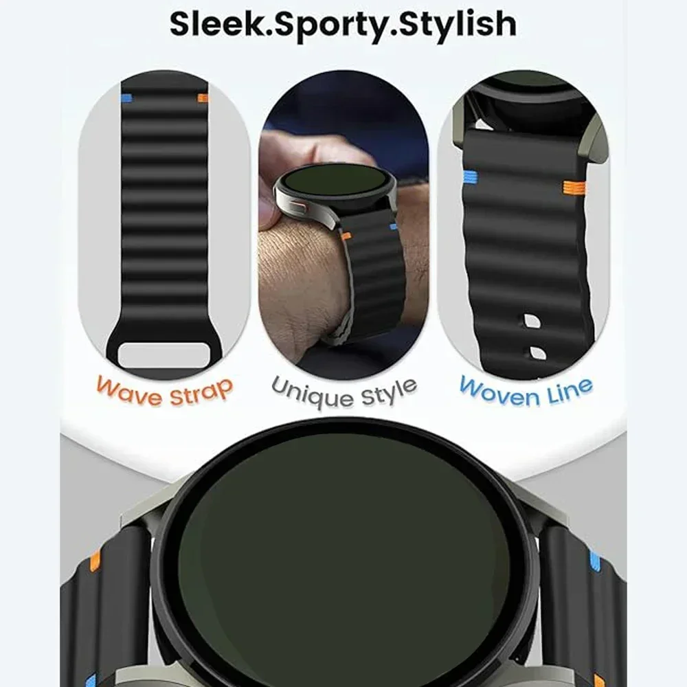 Silicone Wave Bracelet Strap - 20mm & 22mm