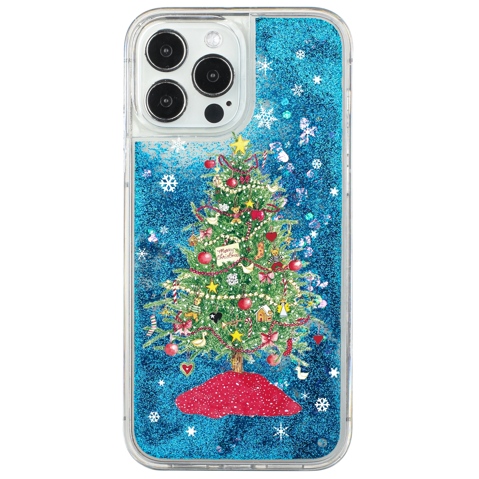 

Shockproof Sand Liquid Quicksand Glitter Clear Christmas Tree Case For iPhone 14 Pro Max 13 12 11 XR XS X 8 Bling Sequins Cover