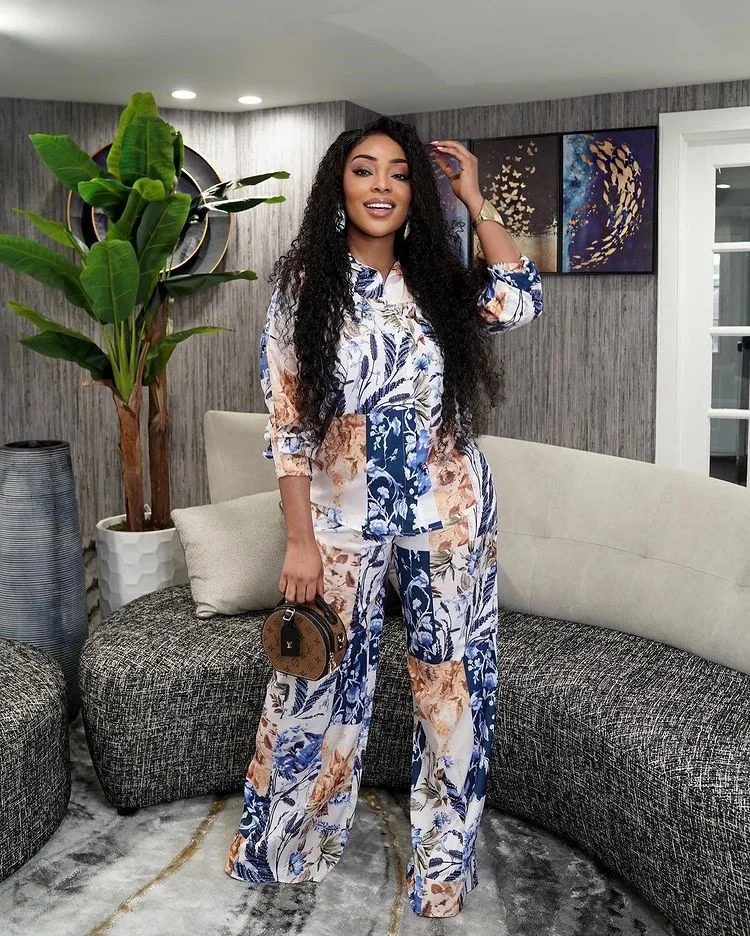 2 Piece Set Africa Clothes 2023 African Dashiki New Dashiki Fashion Suit Top And Trousers Casual Party Plus Size For Lady