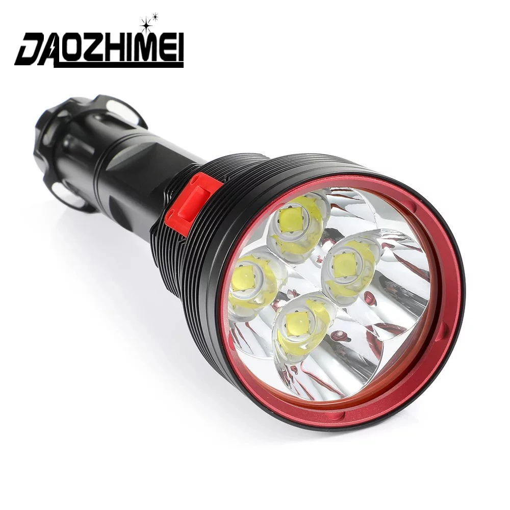 

4*XHP70 Underwater Super Brightness Diving Flashlight 8000 Lumens 26650 Waterproof Scuba flash light 3-Modes Dive headlight
