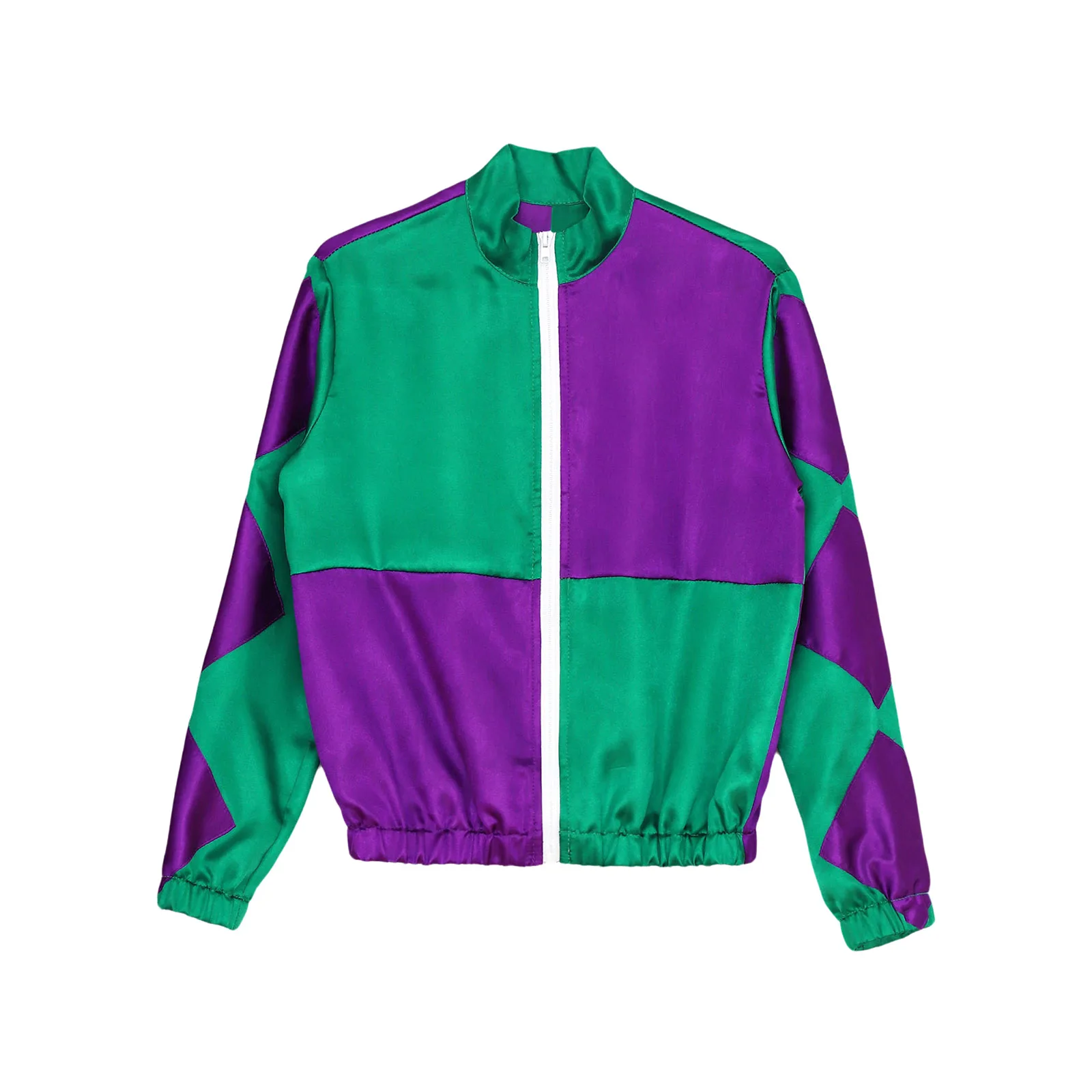 Cosplay Costume Kids Girls Halloween Carnival Jockey Riding Horse Trainer Cosplay Performance Costume Long Sleeve Color Contrast Zipper Jacket