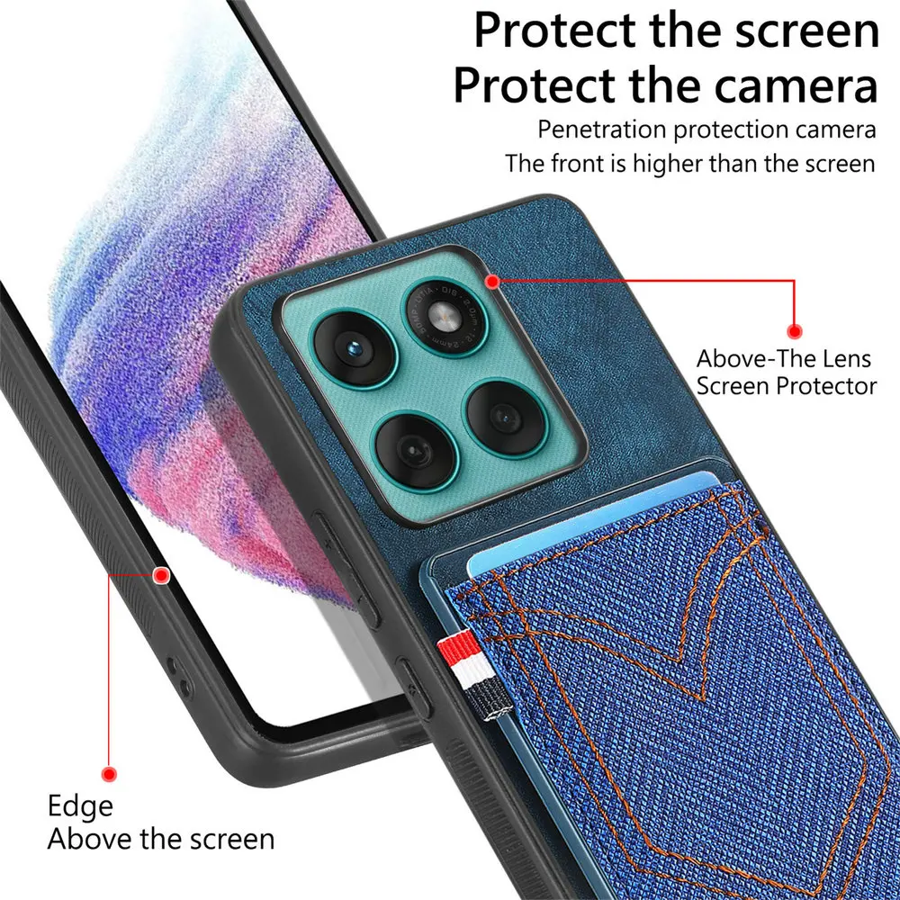 Luxury Leather Magnetic Card Cover Case with Back Panel