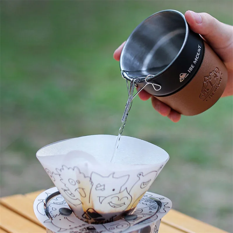 New Outdoor Picnic Cup Guide Nozzle 304 Stainless Steel Coffee Guide Nozzle Camping Accessories Portable Water Cup Bracket