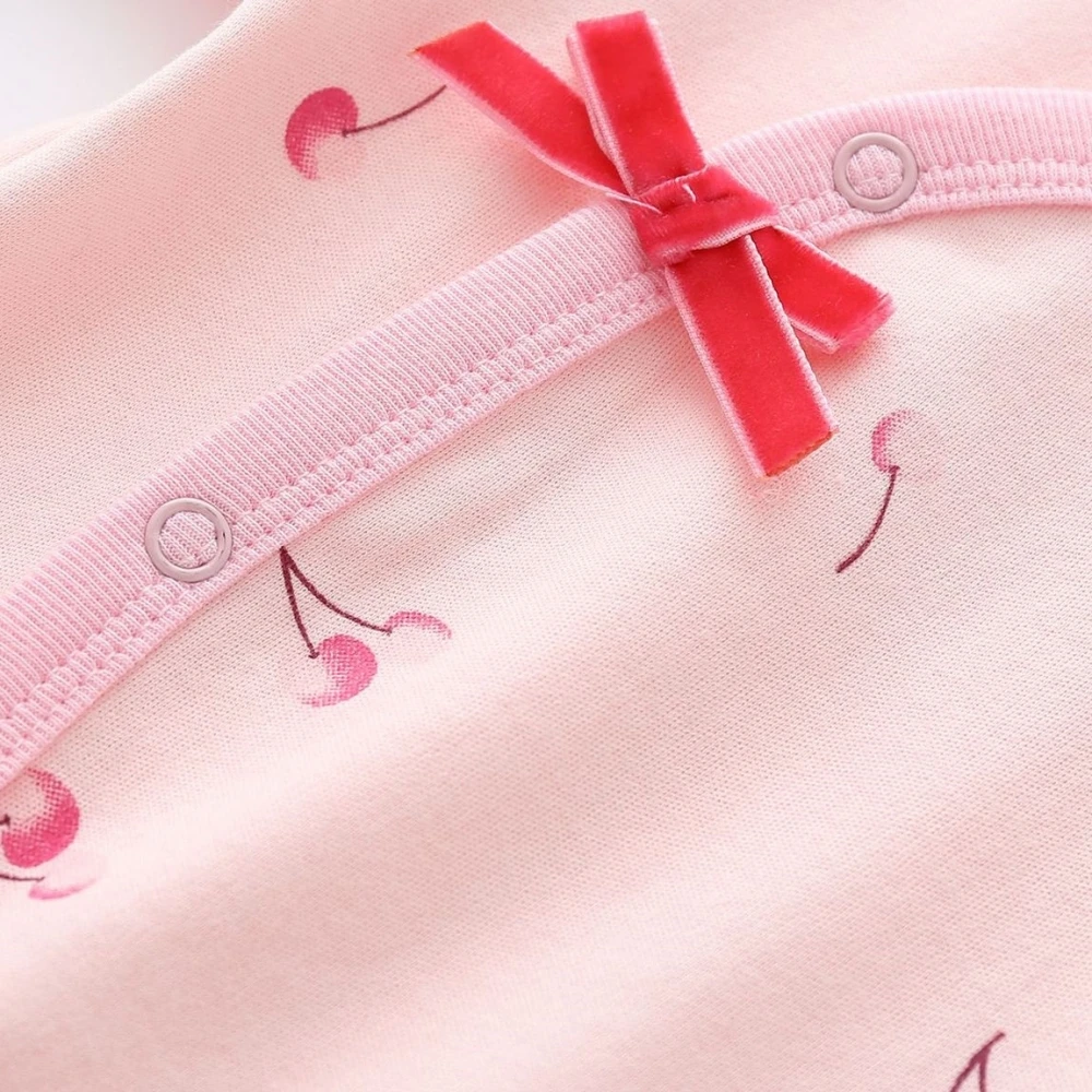 Baby clothes 0 to 12 months cotton long sleeve rompers for girls Spring Autumn print toddler clothing newborn Footies jumpsuits