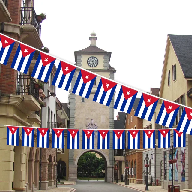 Aerlxemrbrae 20Pcs/Lot Kuba Bunting Zászlók 14X21Cm Pennant Cuba String Banner Buntings Festival Party Holiday - Image 3
