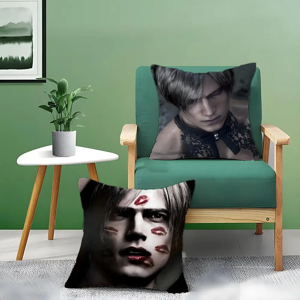 Leon S. Kennedy 베개 커버 패턴 인쇄된 베개 커버 거실 소파 쿠션 커버 및 침실 장