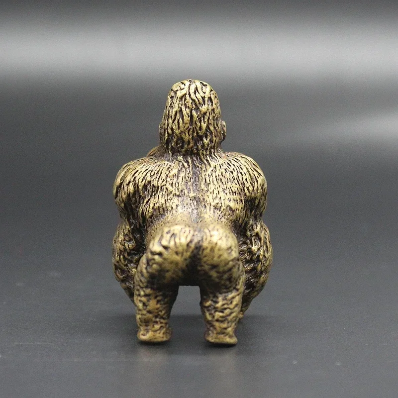 Brass Tabletop Decorations Made Of Old And Micro Carved Diamond Gorilla Monkey Tea Pet Decorations Office Tabletop Decorations