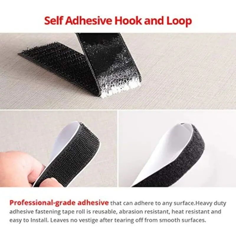 Hook and Loop Fastener Tape 5M Reusable Self-adhesive for DIY Craft Accessories
