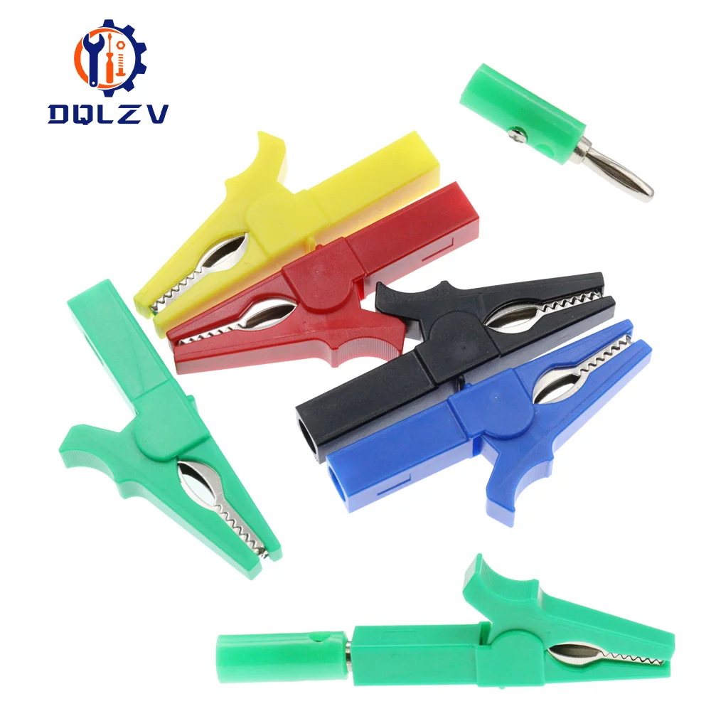 Battery Test Clip 55MM HV Alligator Clip For Banana Plug 4mm Multimeter Pen Cable Probes Crocodile 2PCS