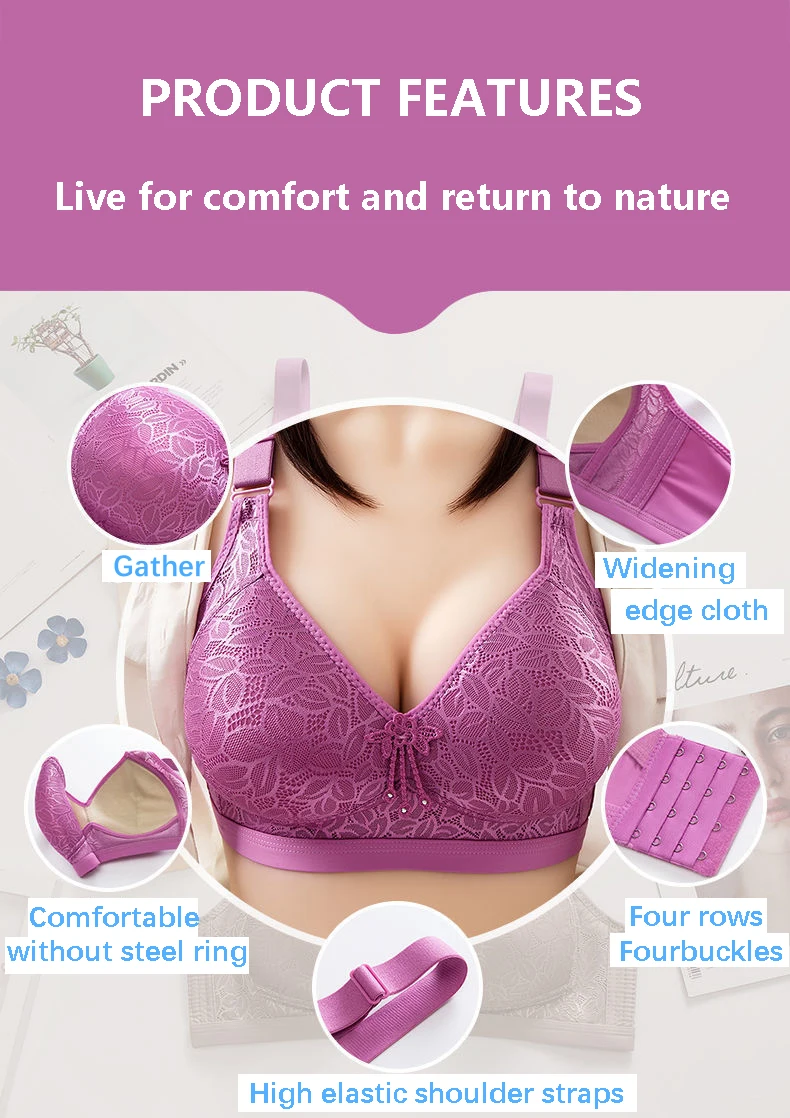 Large Size Ladies Bra Thin Mould Cup