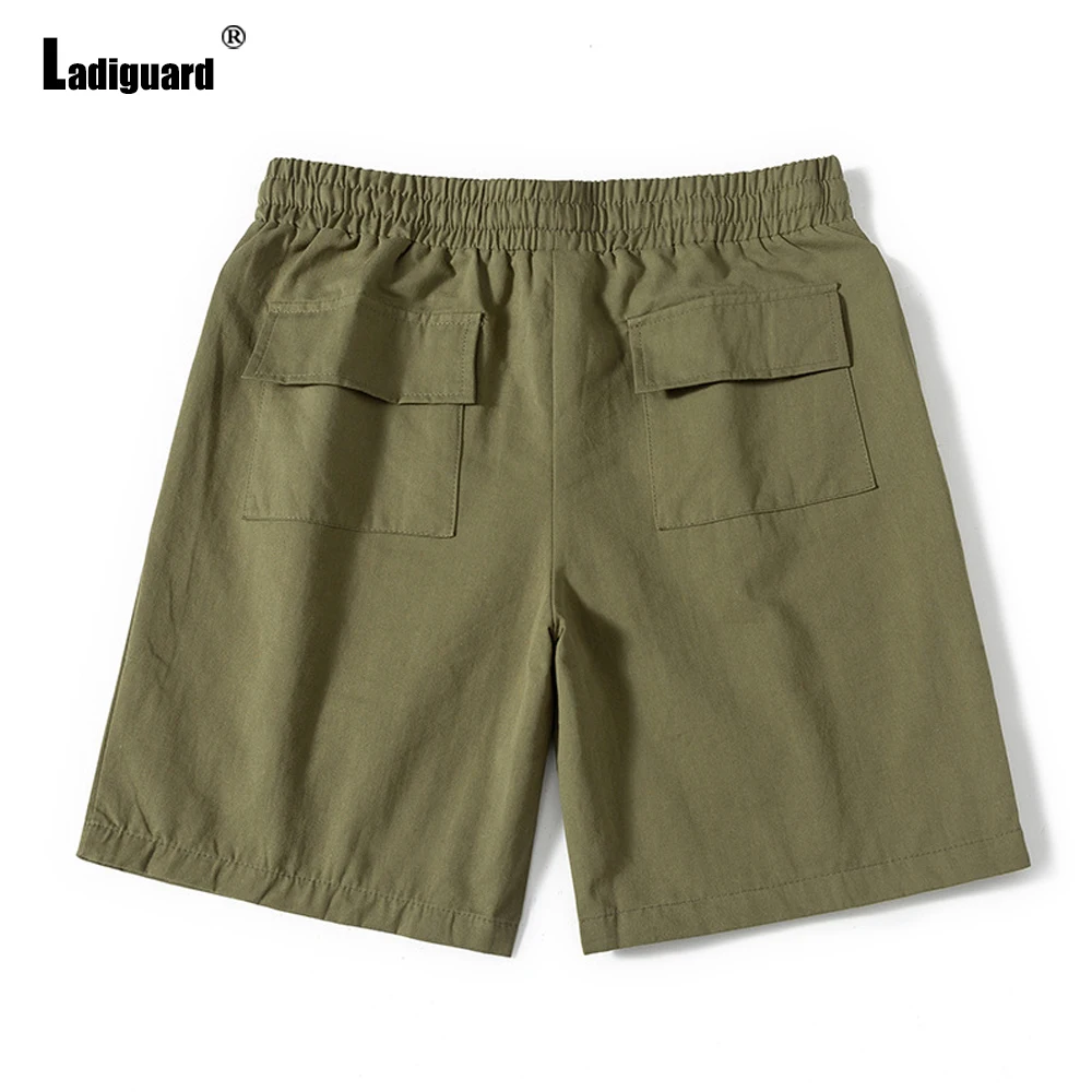 Ladiguard Plus size Men Patchwork Shorts 2022 Summer New Sexy Drawstring Shorts Male Casual Stand Pocket Beach Half Pants Homme best men's casual shorts