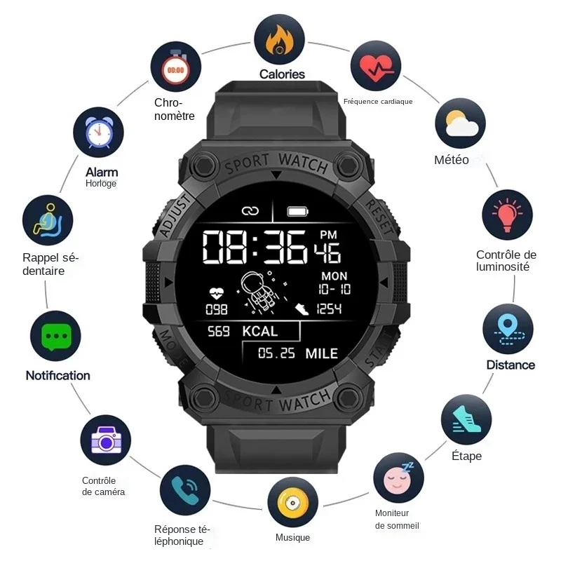 Montre Connectée Enfant Avec Appel/réponse - Podomètre, Météo, 120+ Modes Sport - Cadeau Garçon/fille